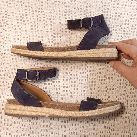 Lucky Brand 'Garston' women's blue suede espadrille ankle strap sandals sz 7 M - Picture 5 of 12